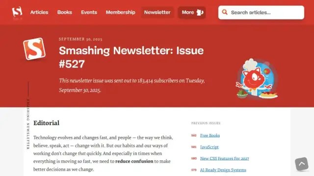 September 30, 2025 Smashing Newsletter: Issue #527