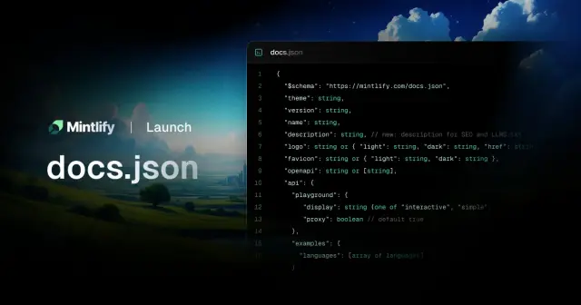 Refactoring mint.json into docs.json
