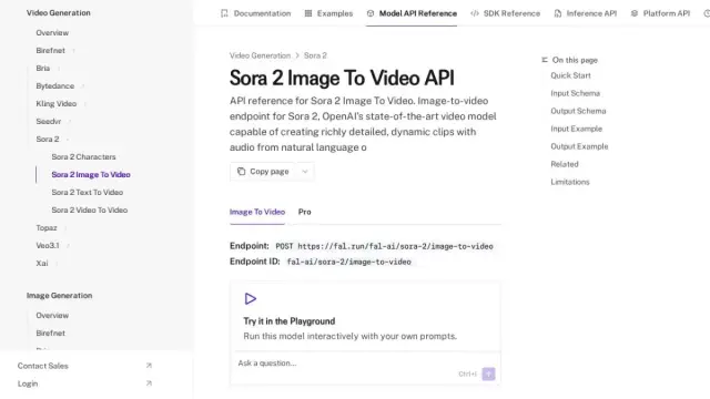 Sora 2 Image To Video API - fal
