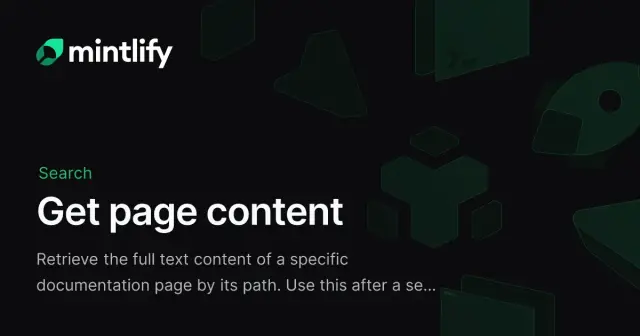 Get page content - Mintlify