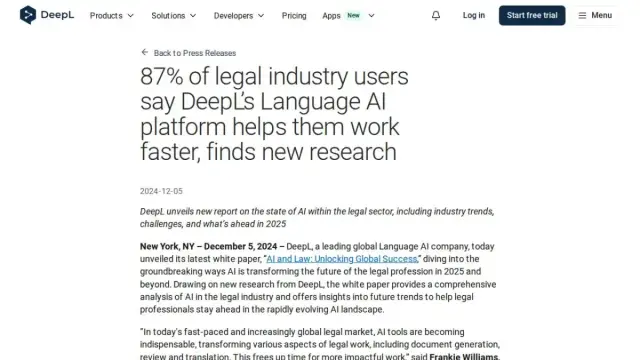 87% of legal industry users say DeepL’s Language AI platform helps them work faster, finds new