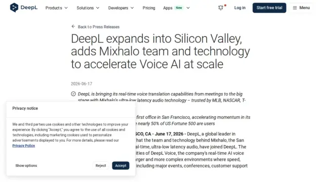 DeepL expands into Silicon Valley, adds Mixhalo team and technology to accelerate Voice AI at scale