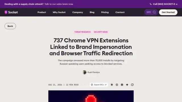 737 Chrome VPN Extensions Linked to Brand Impersonation and Browser Traffic Redirection