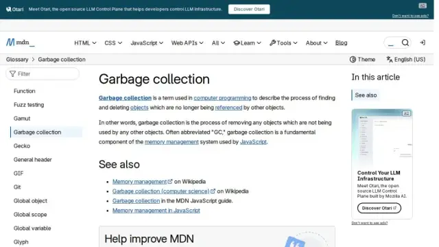 Garbage collection - Glossary
