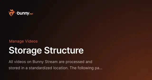 Storage Structure - bunny.net Documentation
