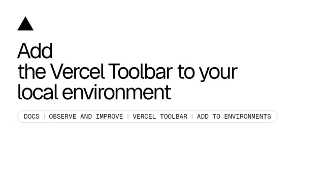 Add the Vercel Toolbar to your local environment