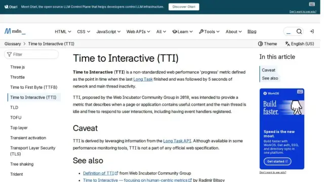 Time to Interactive (TTI) - Glossary