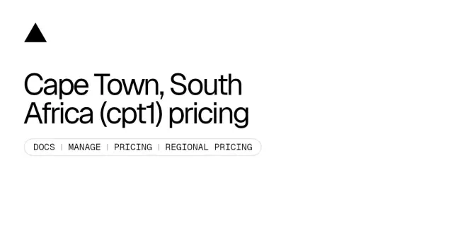 Cape Town, South Africa (cpt1) pricing