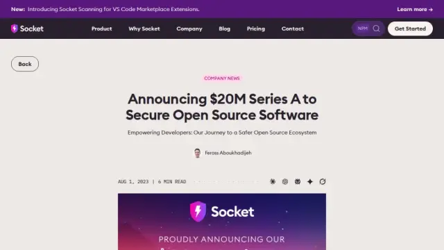 Announcing $20M Series A to Secure Open Source Software