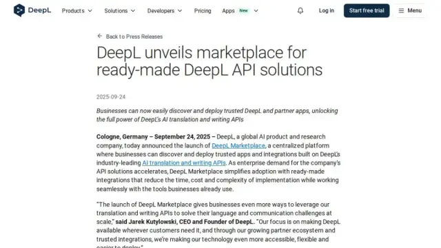 DeepL unveils marketplace for ready-made DeepL API solutions