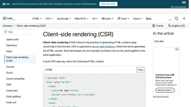 Client-side rendering (CSR) - Glossary