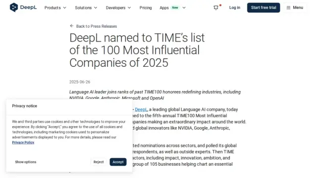 DeepL named to TIME’s list of the 100 Most Influential Companies of 2025
