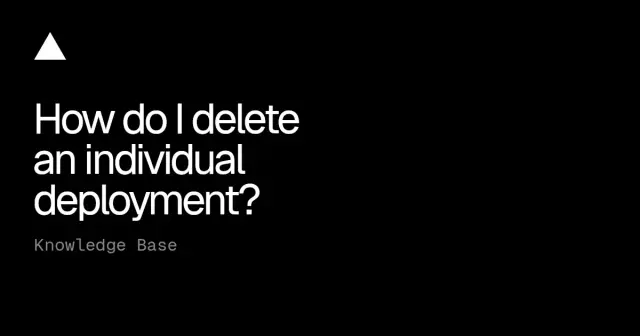 How do I delete an individual deployment?