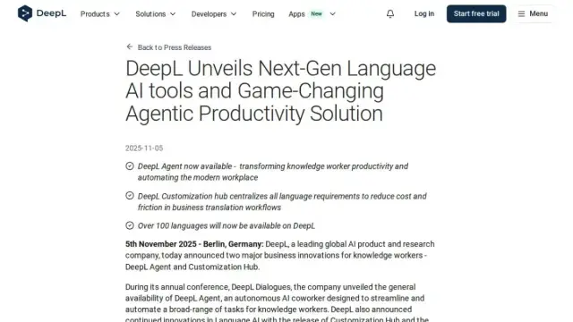 DeepL Unveils Next-Gen Language AI tools and Game-Changing Agentic Productivity Solution