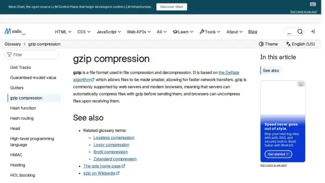 gzip compression - Glossary