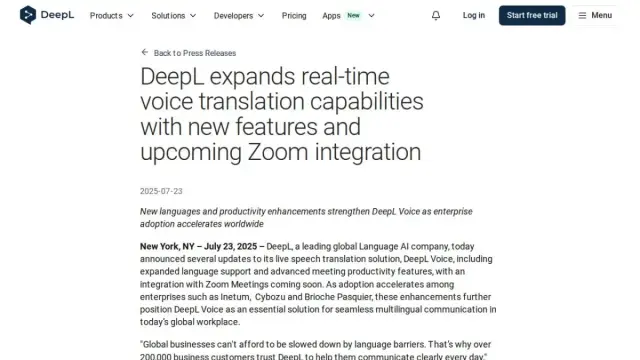 DeepL expands real-time voice translation capabilities with new features and upcoming Zoom