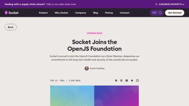 Socket Joins the OpenJS Foundation