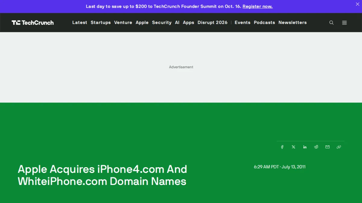 Apple Acquires iPhone4.com And WhiteiPhone.com Domain Names | TechCrunch