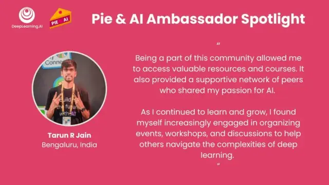2023 Pie & AI Ambassador Spotlight: Tarun R Jain