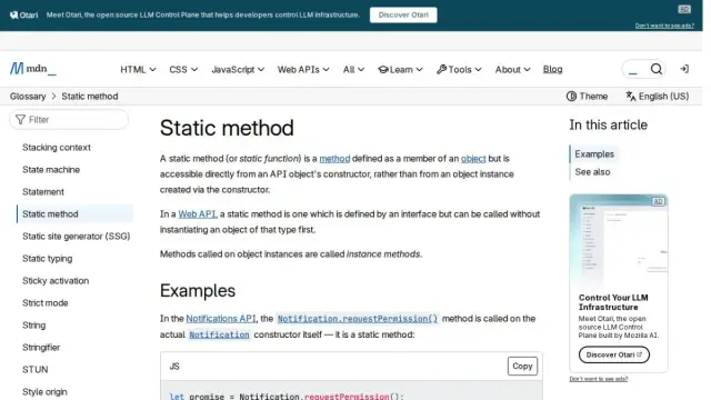 Static method - Glossary