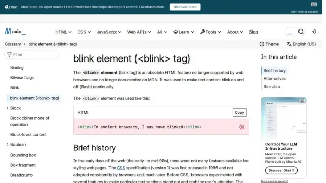 blink element ( tag) - Glossary