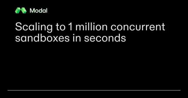 Scaling to 1 million concurrent sandboxes in seconds