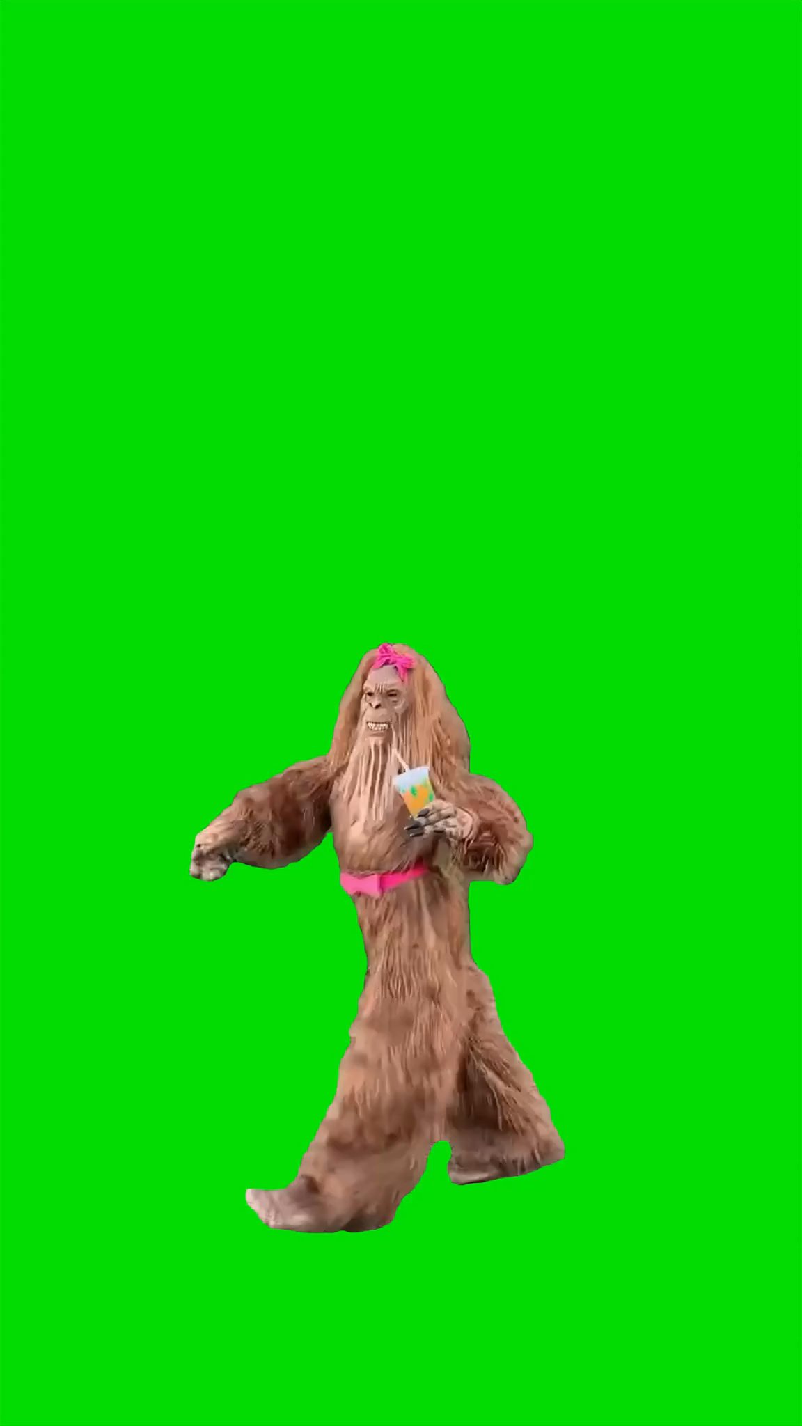 Bug foot with a drink Green Screen 4k