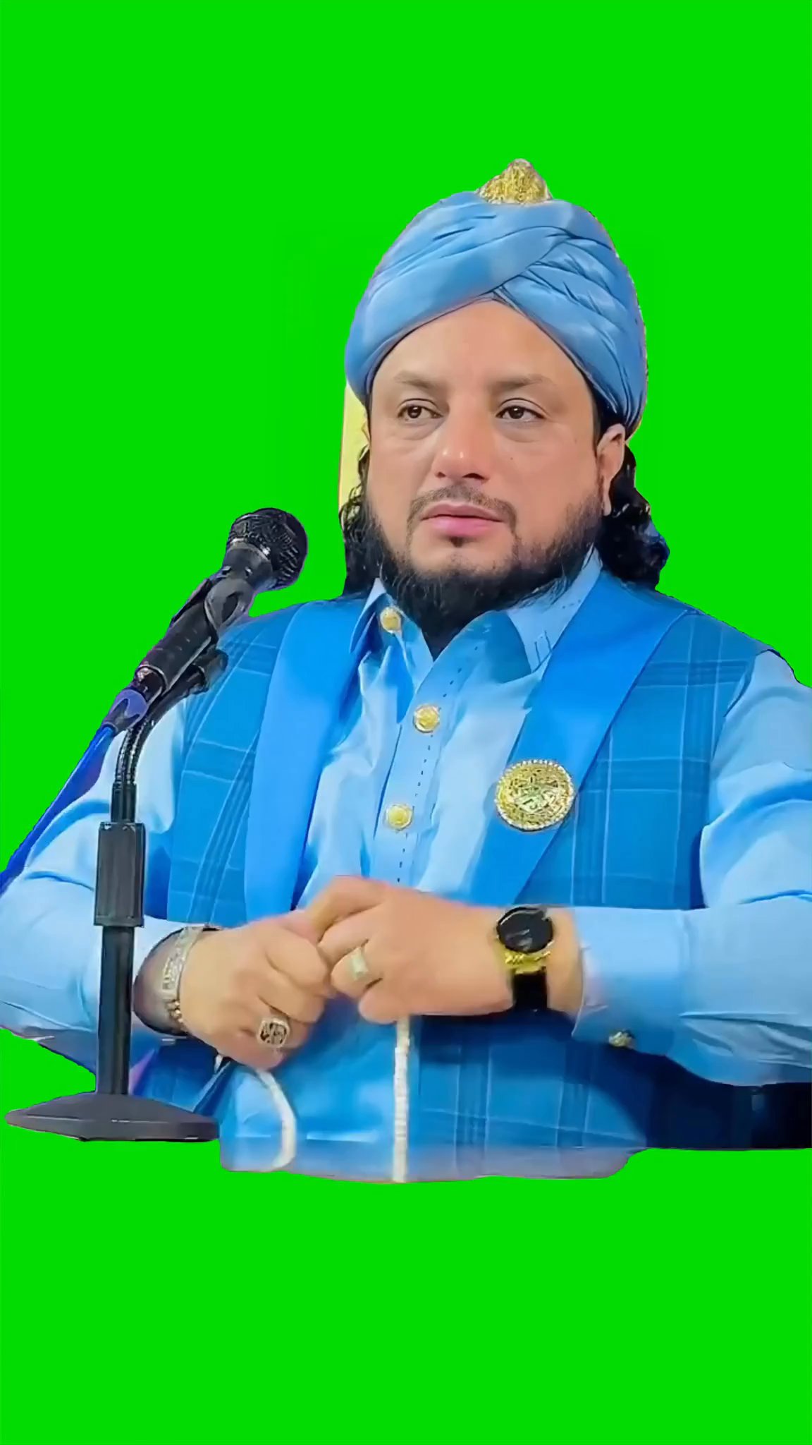 Loud breathing into mic Green Screen 4k