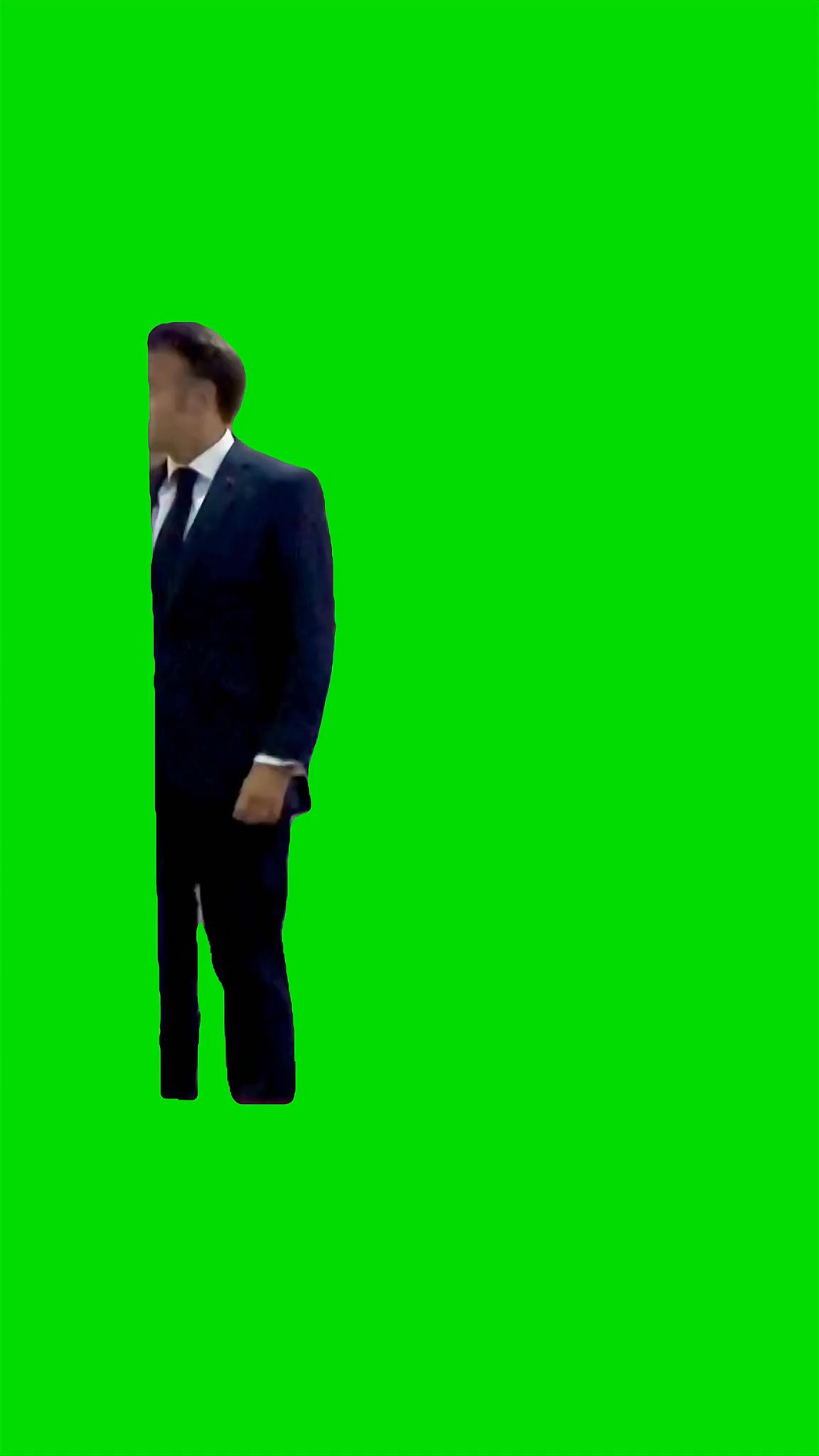 Macron shove Meme Green Screen 4k