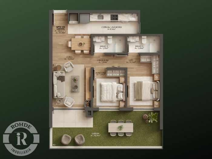 4 - Apartamento 2 Dormitórios Garden No Aflorea Gramado Bavária em gramadoBavária