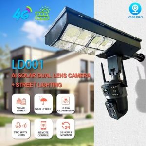 V380 4G Sim Card Solar Street Light CCTV Security Cameras V380 Solar 4G Network Camera 180W