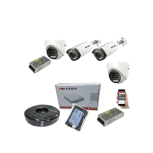 Hikvision 3 CCTV Smart Hybrid 4 Channel dvr with 100m cable & 500 GB HDD