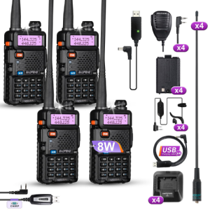 Baofeng UV-5R 5W Walkie-Talkie Radio (4-Pack)