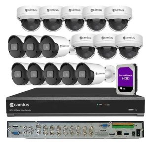 Hikvision 14 CCTV Smart Hybrid Cameras 14 channel dvr with 300m cable, 2 TB HDD