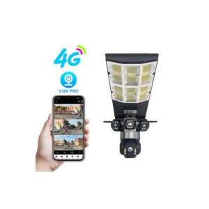 Triple Lens 180W 4G Floodlight Security Camera