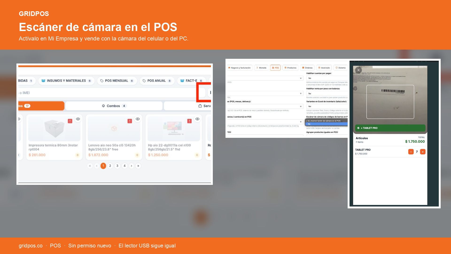 Escáner de cámara en el POS