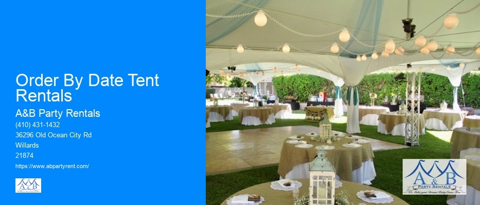 Order By Date Tent Rentals