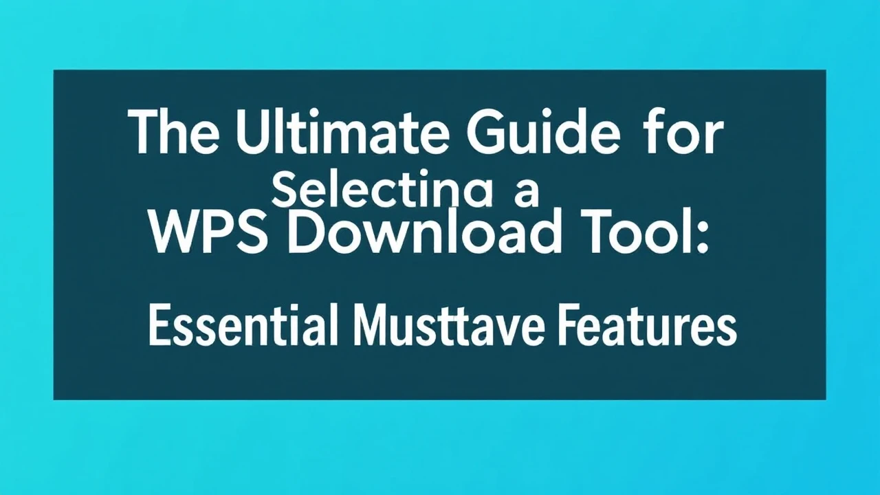 The Ultimate Guide for Selecting a WPS Download Tool: Essential Must-Have Features