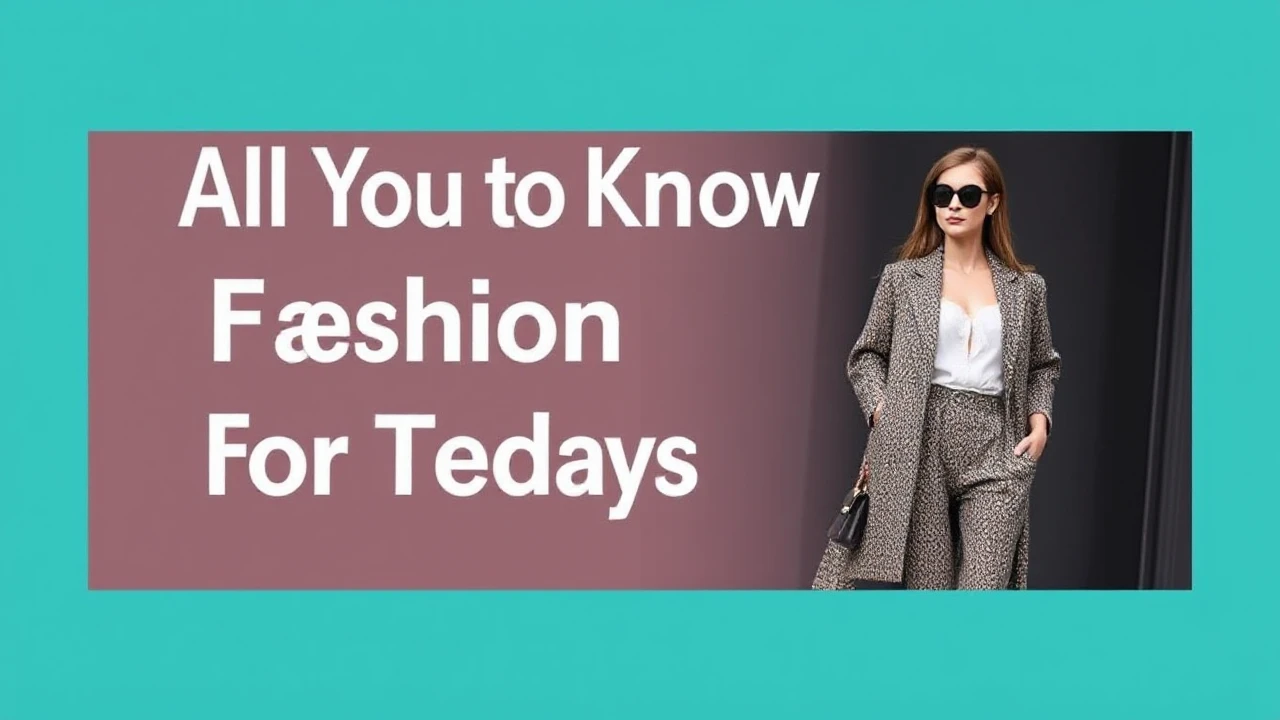 All You Need to Know to Latest Fashion for Today's Woman