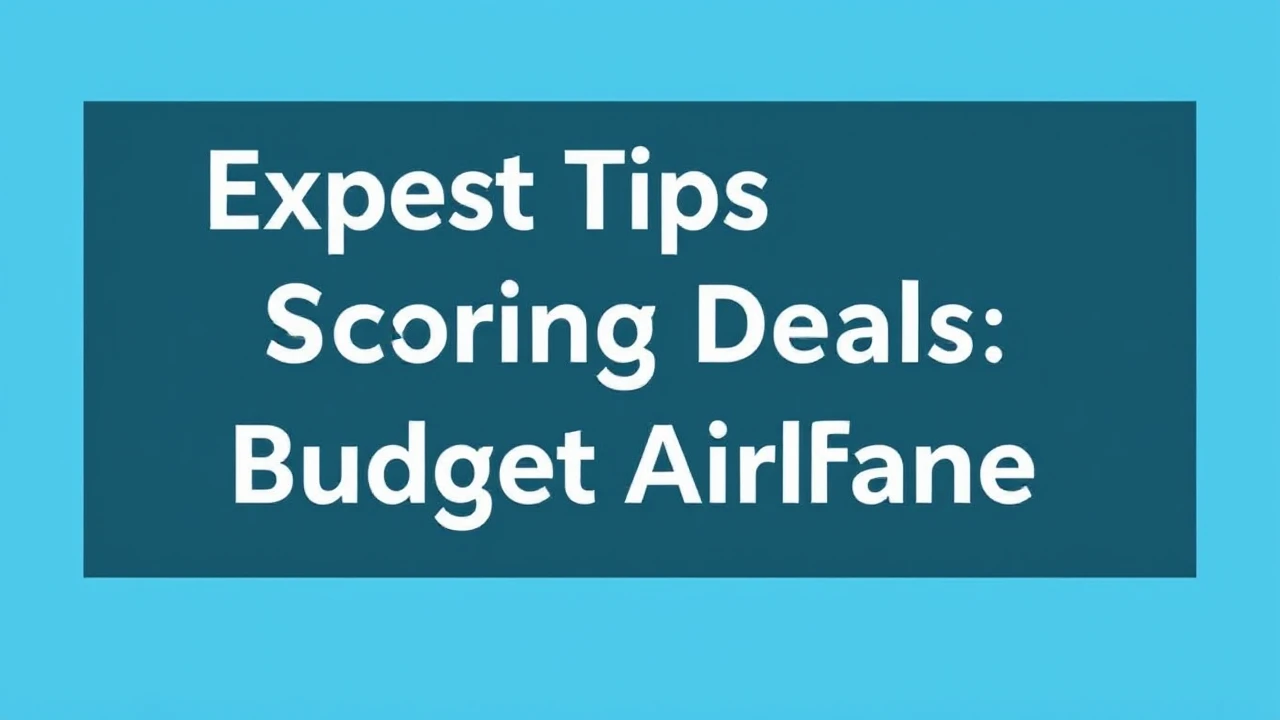 Expert Tips on Scoring Deals: Mastering Budget Airfare