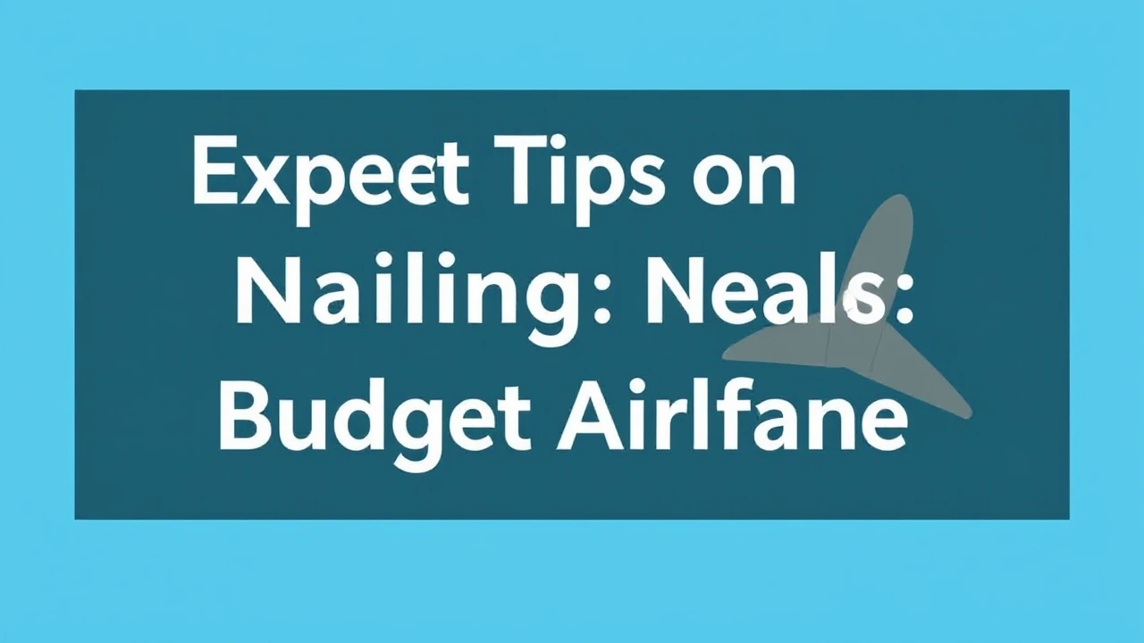 Expert Tips on Scoring Deals: Nailing Budget Airfare