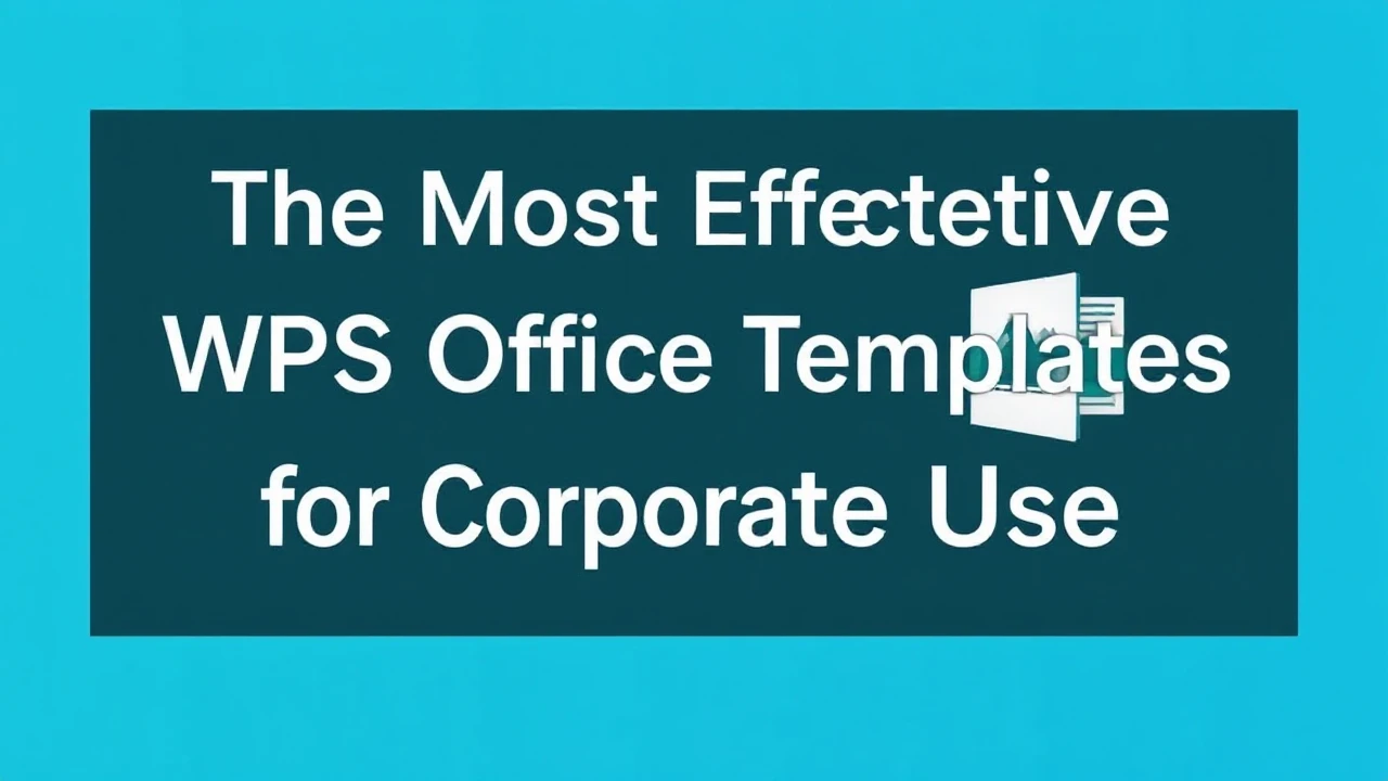 The Most Effective WPS Office Templates for Corporate Use