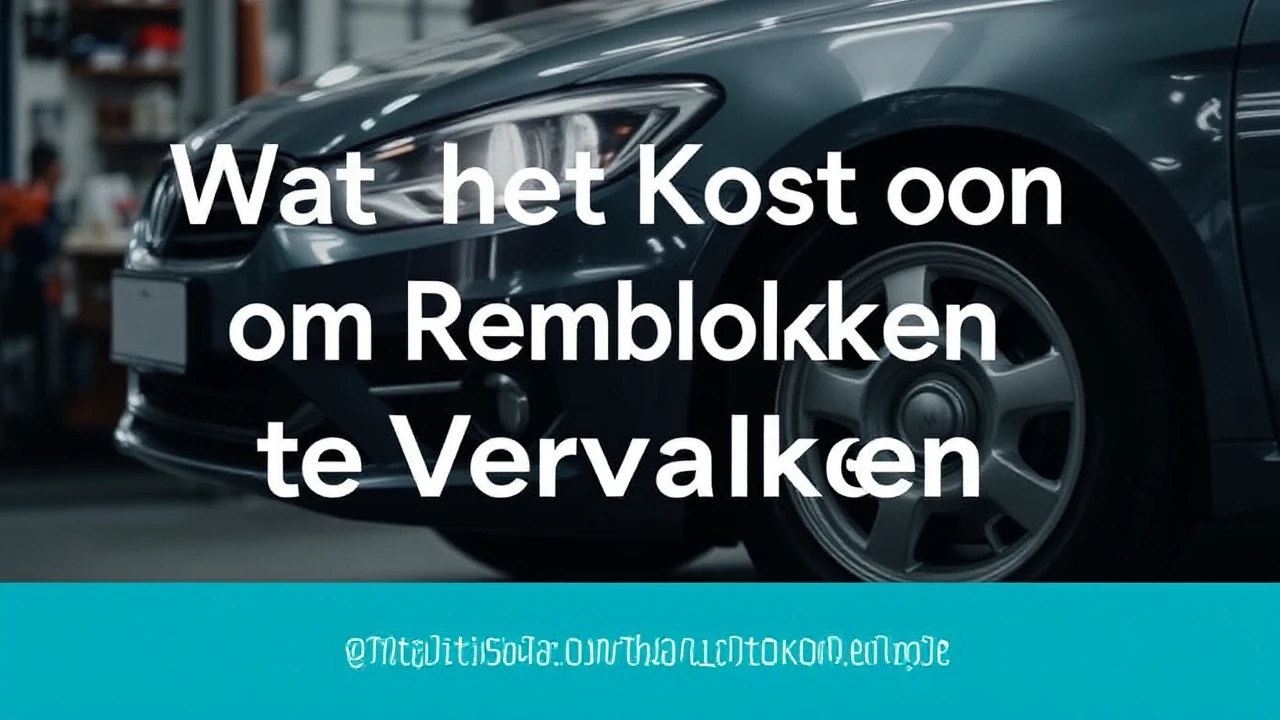 Wat het Kost om Remblokken te Vervangen