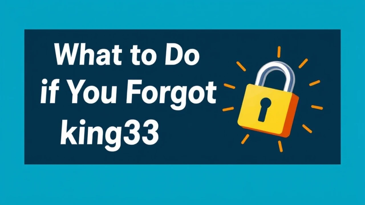 What to Do If You Forgot Your king33 Password