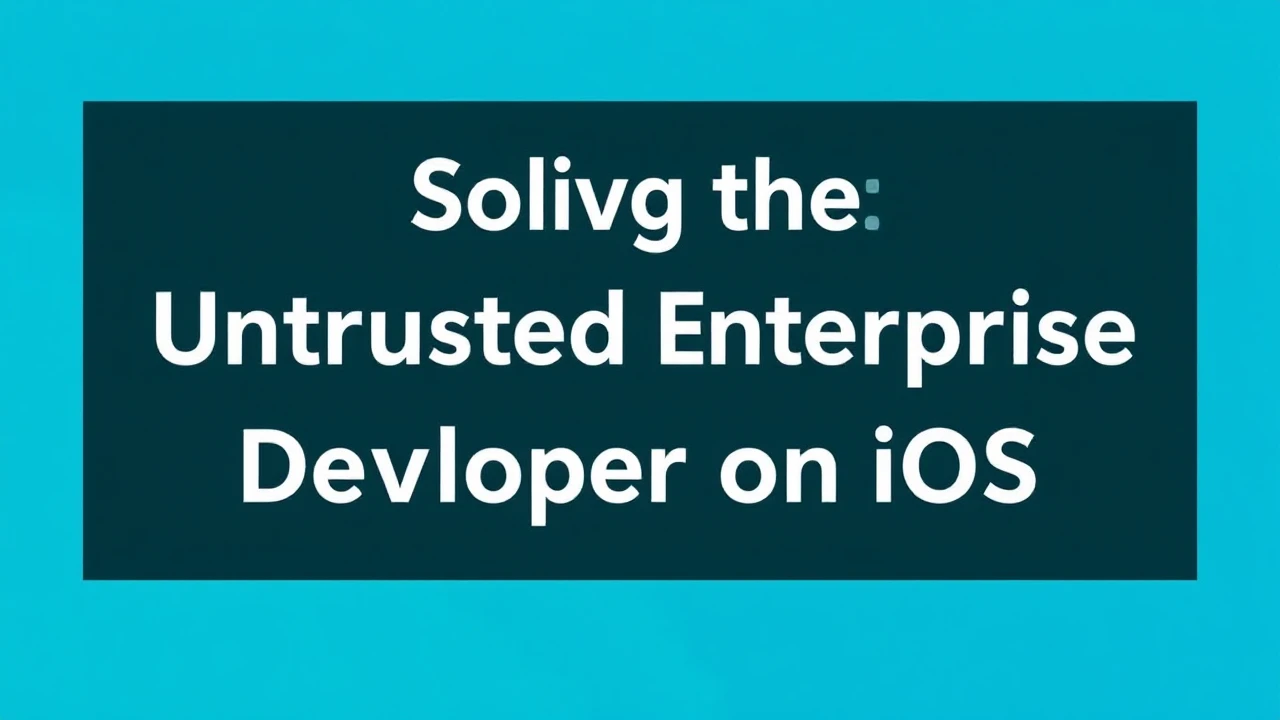Solving the "Untrusted Enterprise Developer" Popup on iOS
