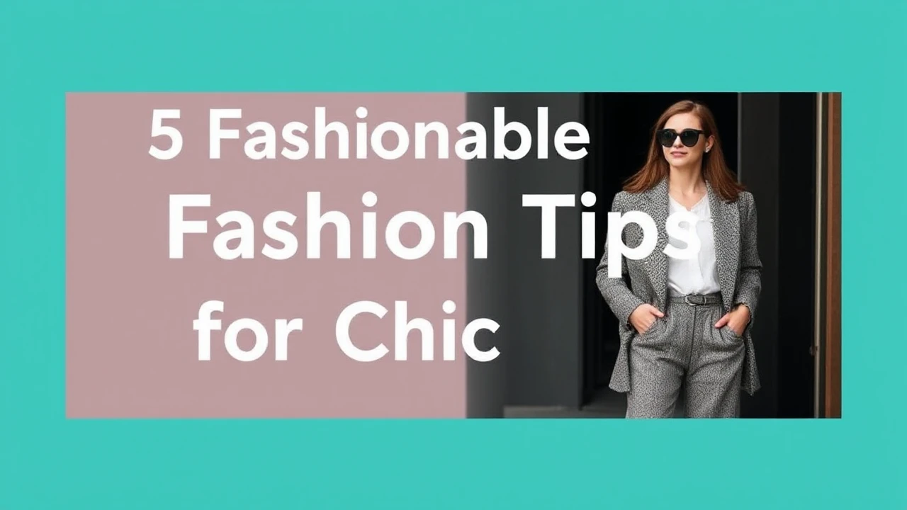 5 Fashionable Fashion Tips for a Chic Lifestyle