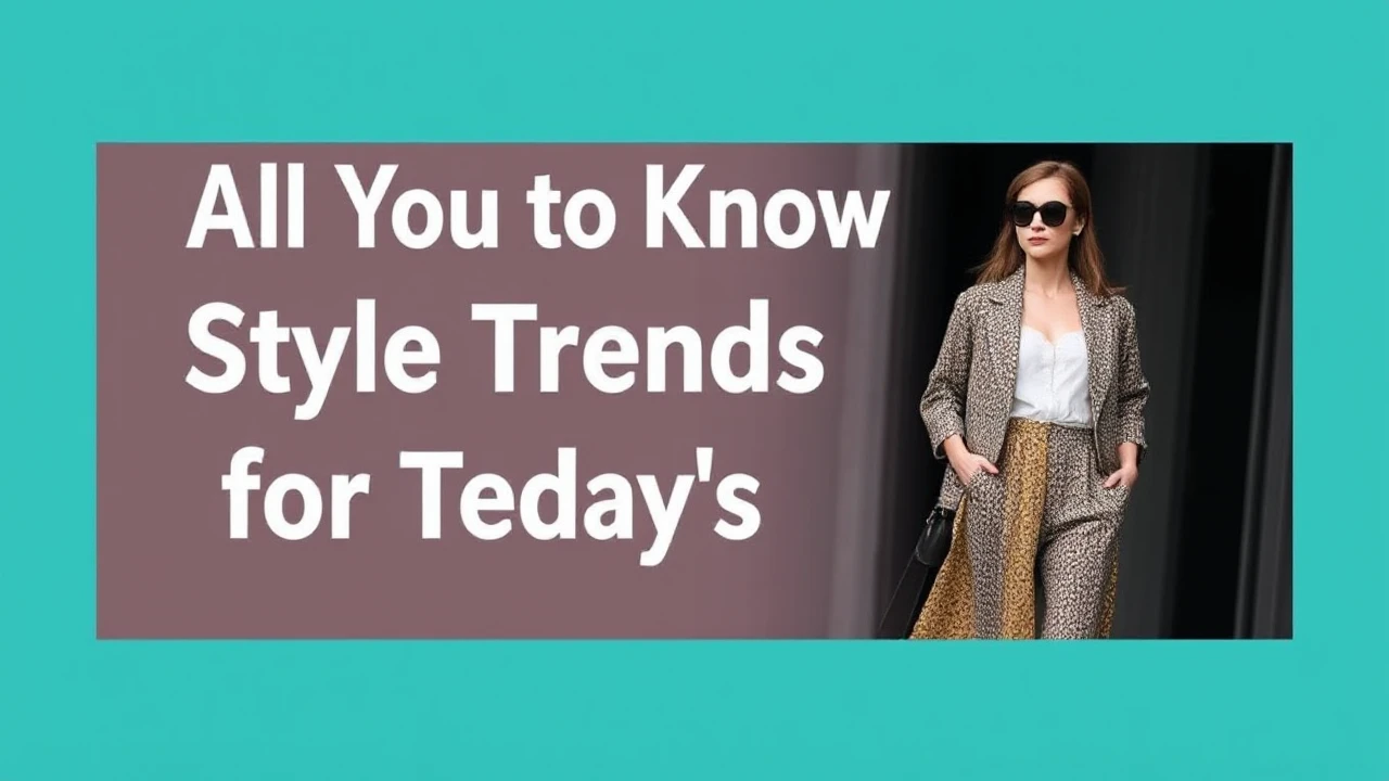 All You Need to Know to Style Trends for Today's Woman