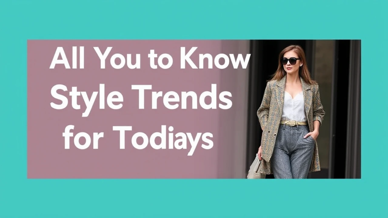 All You Need to Know to Style Trends for Today's Woman