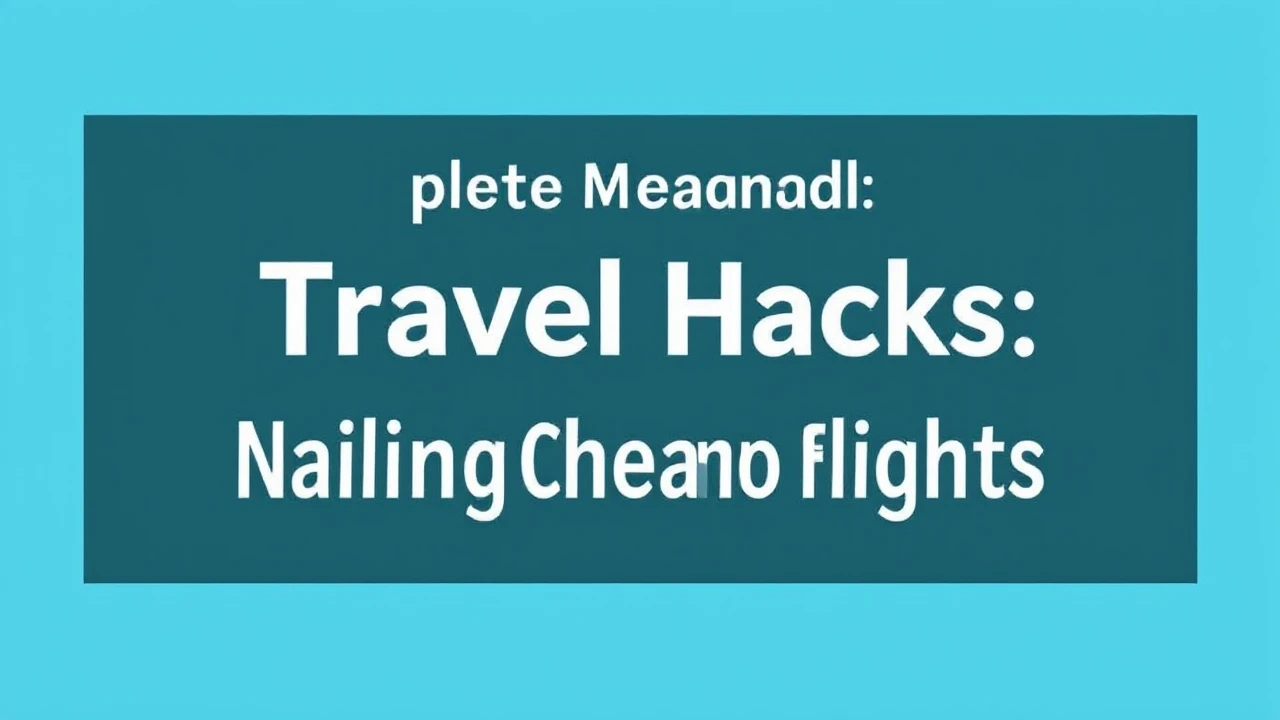 Complete Manual on Travel Hacks: Nailing Cheap Flights