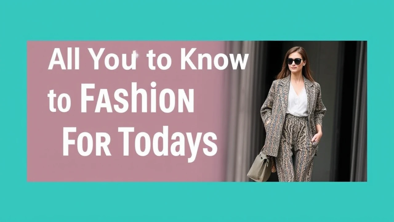 All You Need to Know to Fashion Trends for Today's Woman